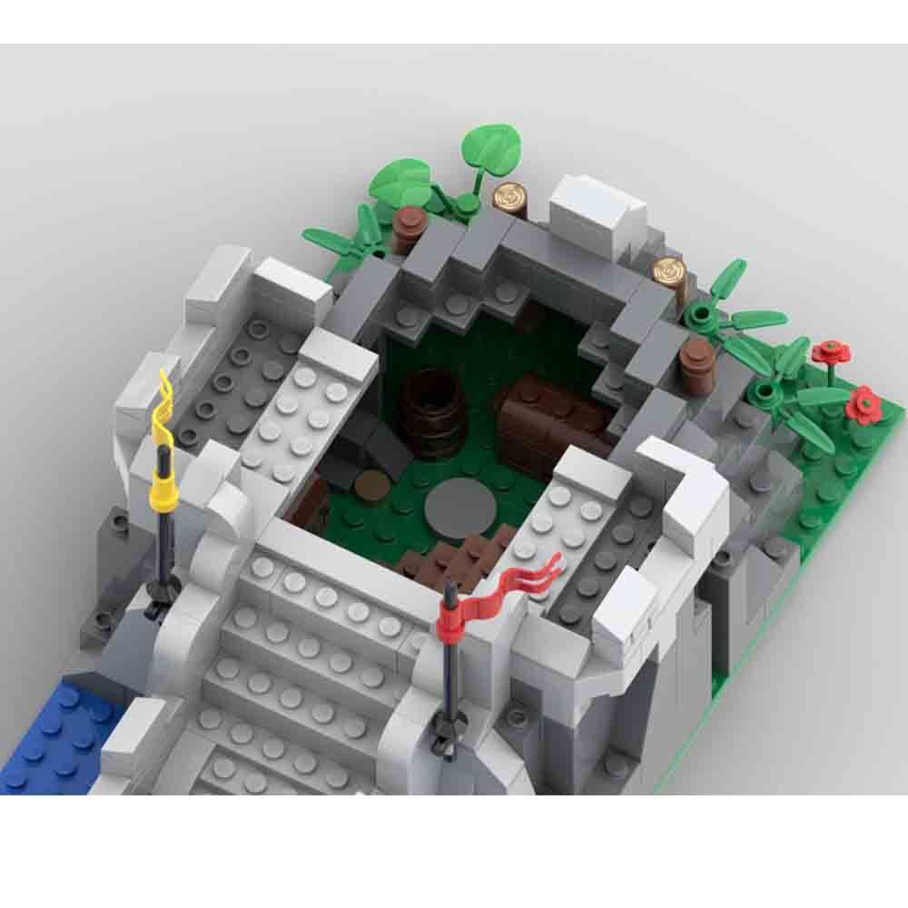 MOC-113035 A Medieval Tower Castle Model with a Bridge Modular Buiding 668 Parts-ZITIANYOUBUILD