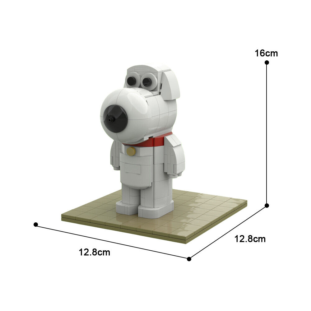 Custom MOC: C7802 Brian Cute Dog THE GRIFFIN Model 296 Parts Gift for Christmas-ZITIANYOUBUILD