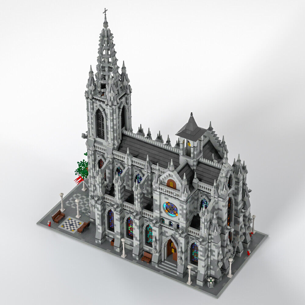 MOC-29962 Modular Epic Cathedral with Stainend Glass Windows 22007 Parts-ZITIANYOUBUILD
