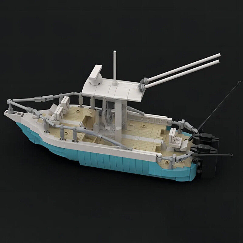MOC-95761 Fishing Boat Model with Engines, Seats Building Toys Set 571 Parts-ZITIANYOUBUILD