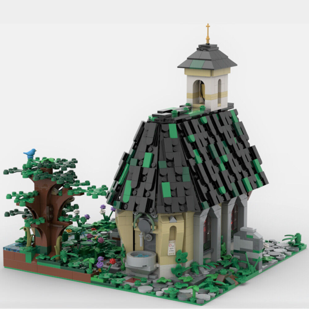MOC-152991 Small Chapel Model with Interior, Stream, Tree and Plants 2066 Parts-ZITIANYOUBUILD