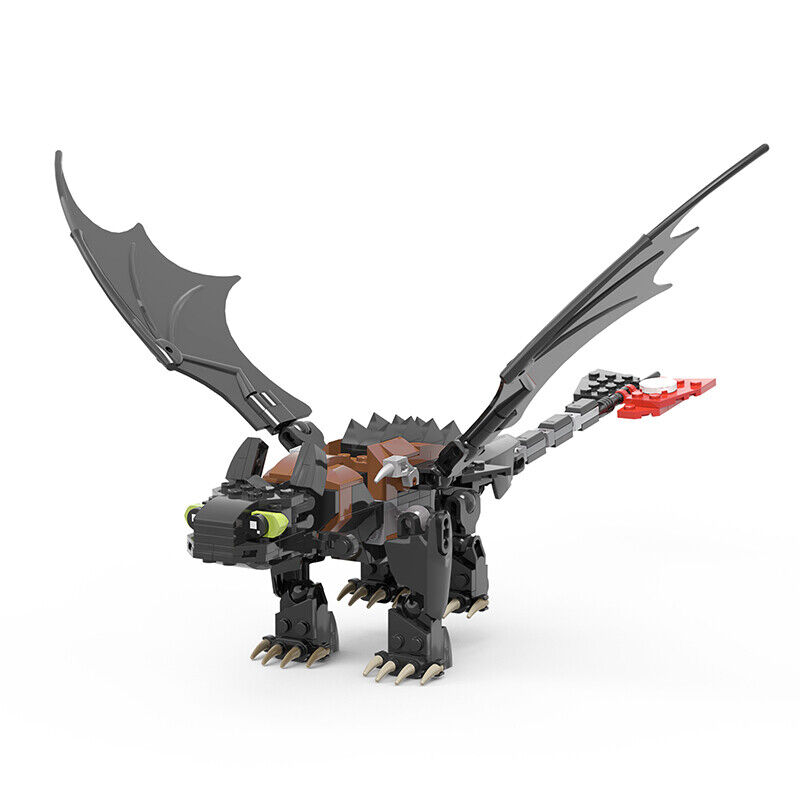 MOC-23064 Toothless Night Fury & Girlfriend Light Fury Dragon Bundled 464 Parts-ZITIANYOUBUILD