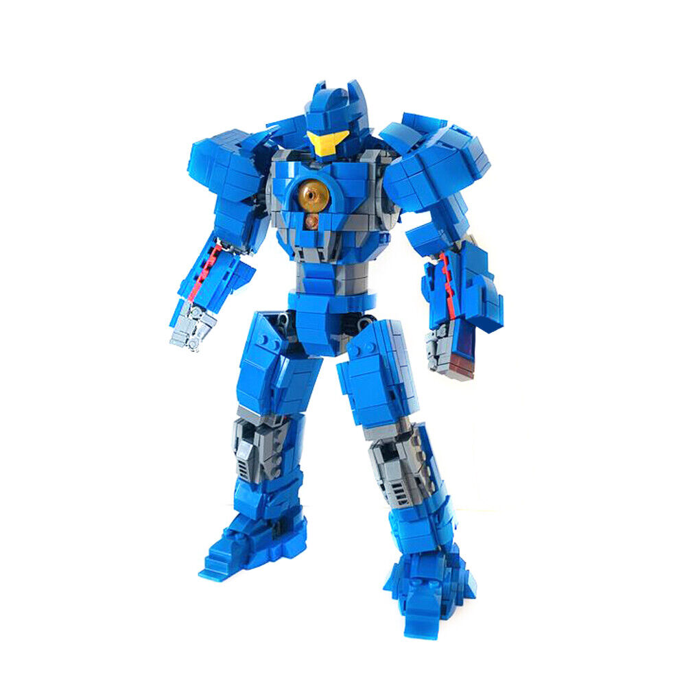Custom MOC: C7541 Blue Mech Robot Model from Sci-Fi Movie 886 Parts-ZITIANYOUBUILD