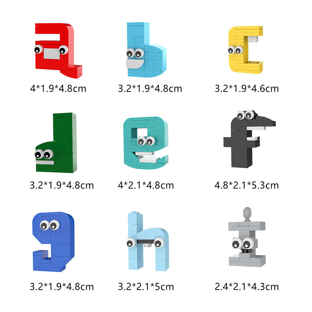 C9305 Alphabets Lowercase A-Z Building Blocks Toys Set 538 Parts for Kids-ZITIANYOUBUILD