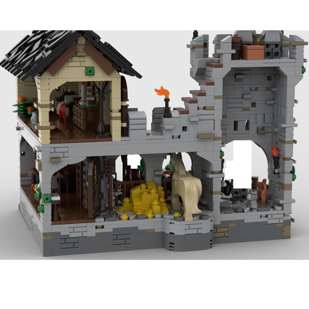 MOC-124794 Medieval Harbor with Castle Wall, Watchtower & Tavern 2053 Parts-ZITIANYOUBUILD
