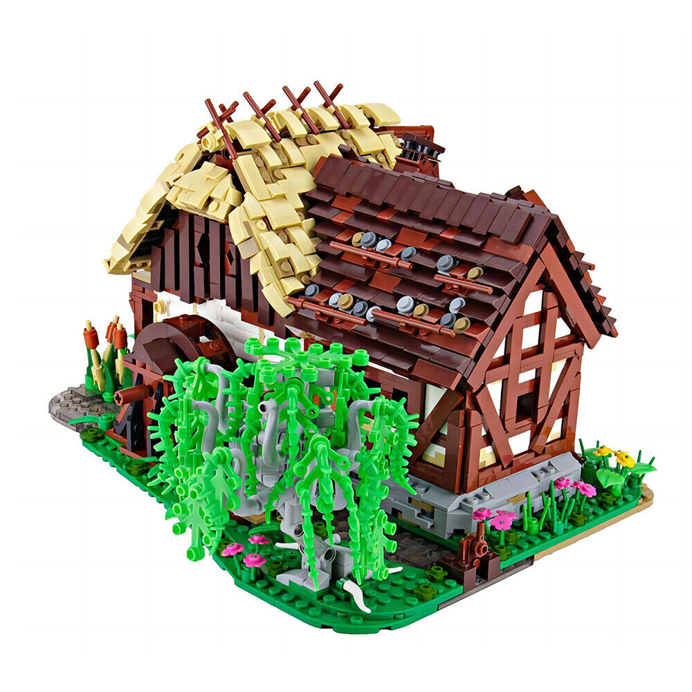 C9287 Old Water Mill Using Hydroelectric Power with Interior 2691 Parts-ZITIANYOUBUILD