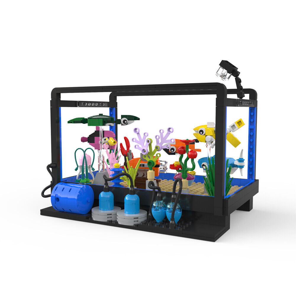 Custom MOC: C8059 Fish Tank Aquarium with with Glowing Parts 500 Parts-ZITIANYOUBUILD