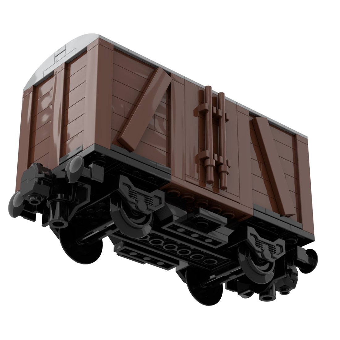 Custom MOC-78696 7 Stud Wide Old Style Box Car 2 Axis Train 314 Parts Kids Gift-ZITIANYOUBUILD