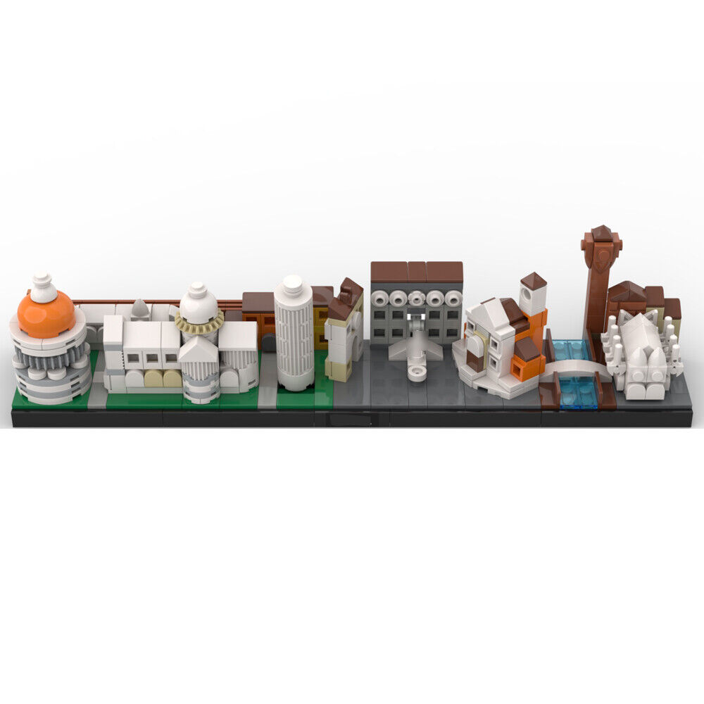 MOC-142962 Italy Pisa Skyline Architecture with Most Iconic Sites 451 Parts-ZITIANYOUBUILD