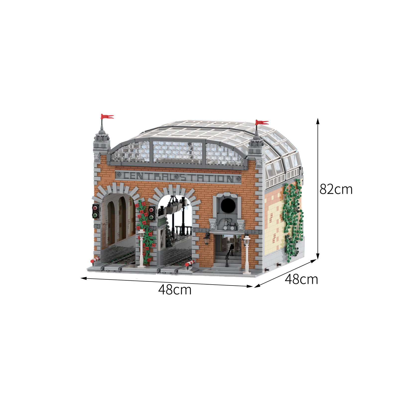 C6287 Old Fashioned Central Station with 2 Tracks, 1 Glass Roof 4750 Parts-ZITIANYOUBUILD