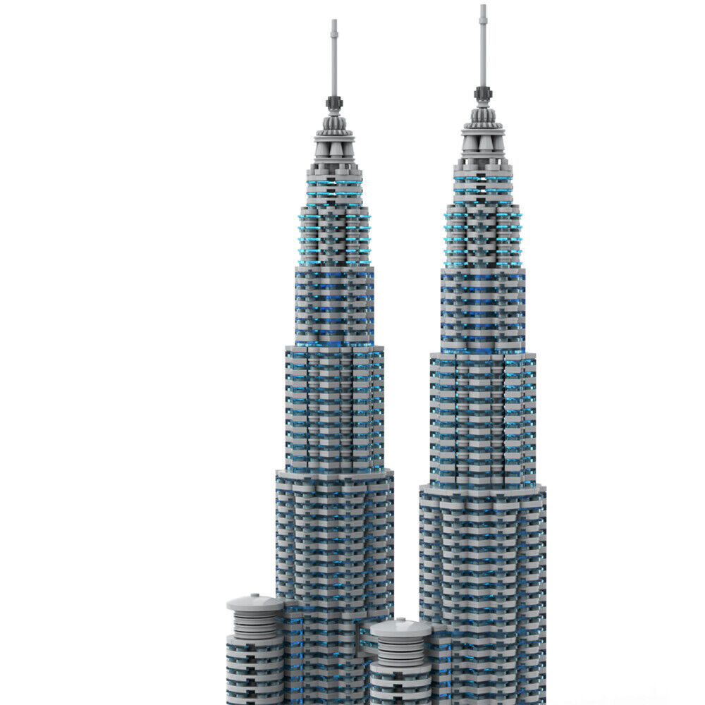 MOC-136651 Petronas Towers 1:800 Scale Iconic Skyscraper Architecture 5839 Parts-ZITIANYOUBUILD