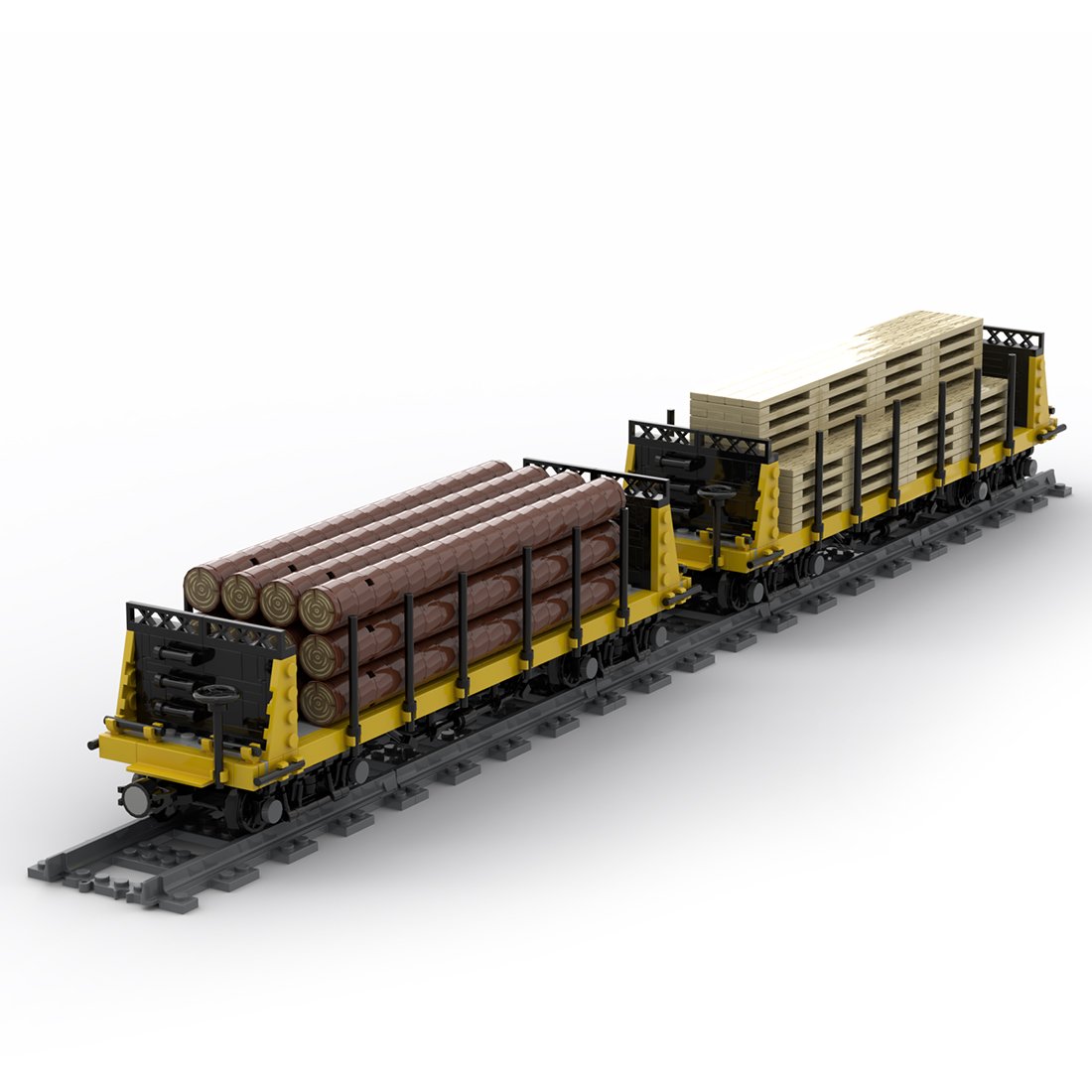 Custom MOC-49271 Lumber Car Carriage 1287 Parts Toys Gift for Christmas-ZITIANYOUBUILD