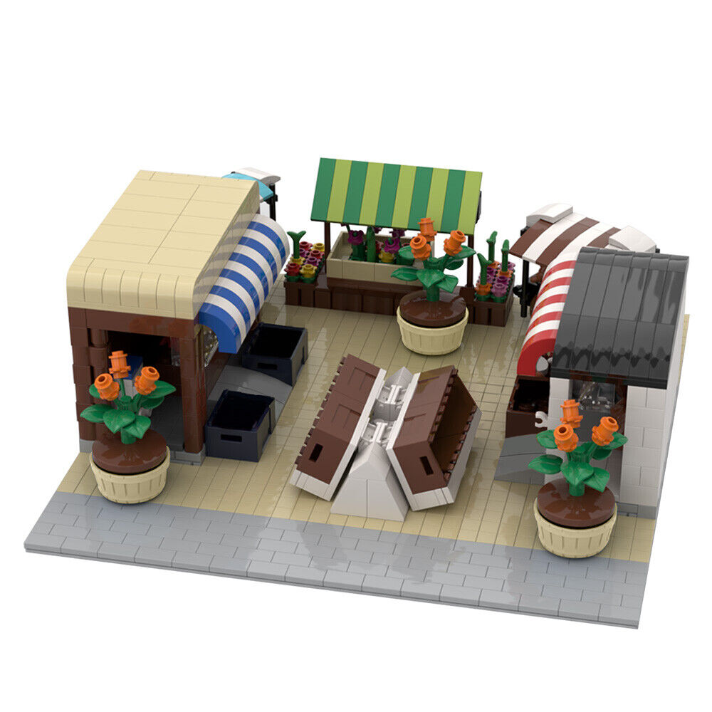 C4902 Modular Building Market Stall for City Building Toys 1603 Parts-ZITIANYOUBUILD