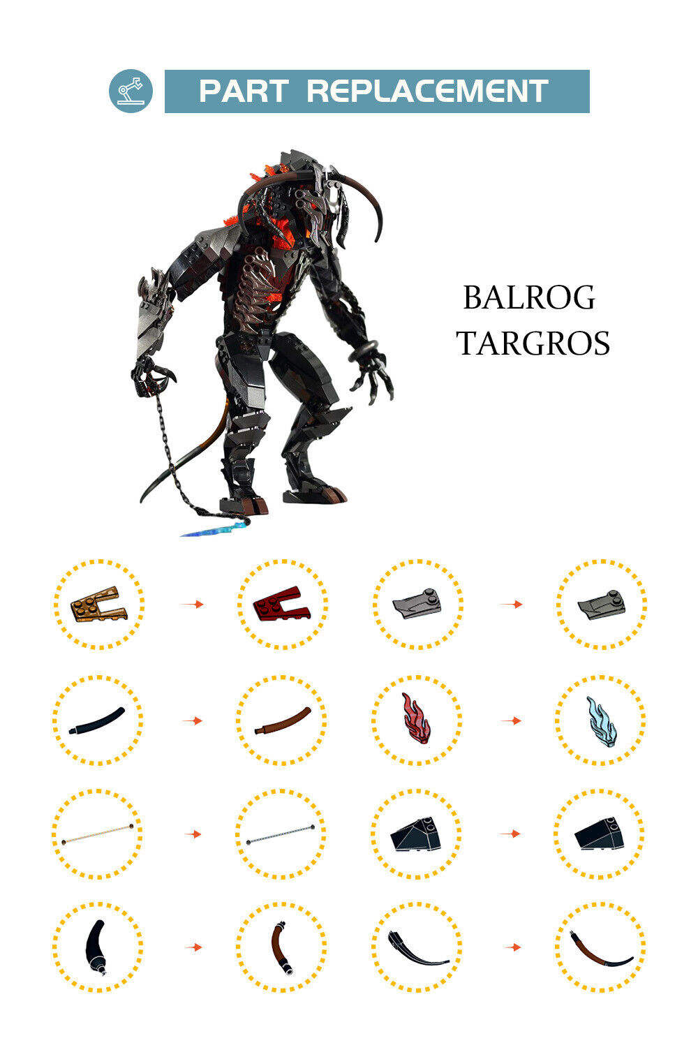 Custom MOC: C6730 Tar Goroth B-a-l-r-og- Model and Packs 715 Parts-ZITIANYOUBUILD