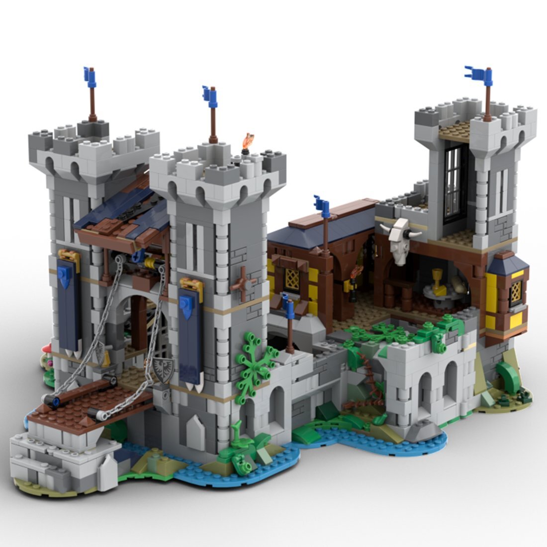 Custom MOC-116798 Black Falcon's Stronghold (BUNDLE) 31120-1 Alt. Build (1971 Parts) Toys Gift