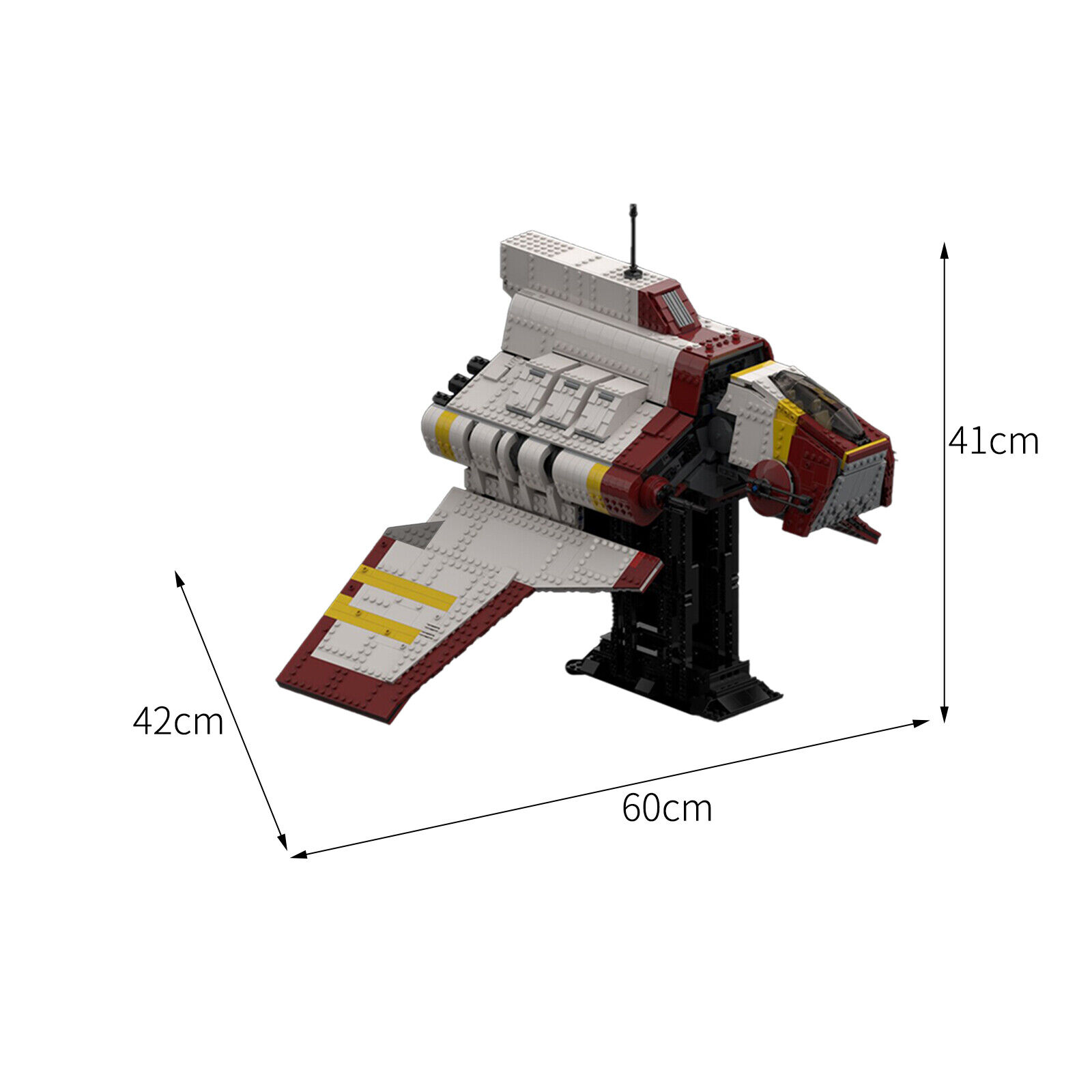 C7422 Republic Attack Ship with Interior and Display Stand 2317 Parts-ZITIANYOUBUILD
