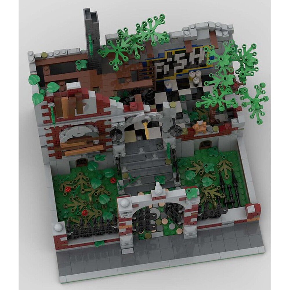 MOC-150081 Modular Ruined Villa A Old But Beautiful House Model 1364 Parts-ZITIANYOUBUILD
