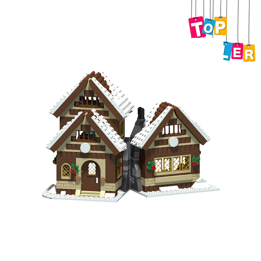 C4650 Winter House Hut to embellish Your Winter Village 664 Parts for Christmas-ZITIANYOUBUILD