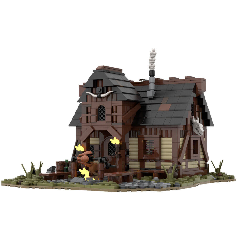 MOC-112418 Modular Building: Medieval Hunter's Hut House Model 1404 Parts-ZITIANYOUBUILD