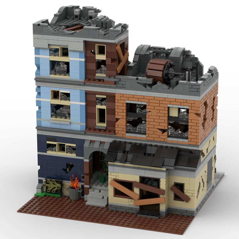 MOC-73392 Modular Destroyed Office with Pool Room / Barber Shop 2915 Parts-ZITIANYOUBUILD