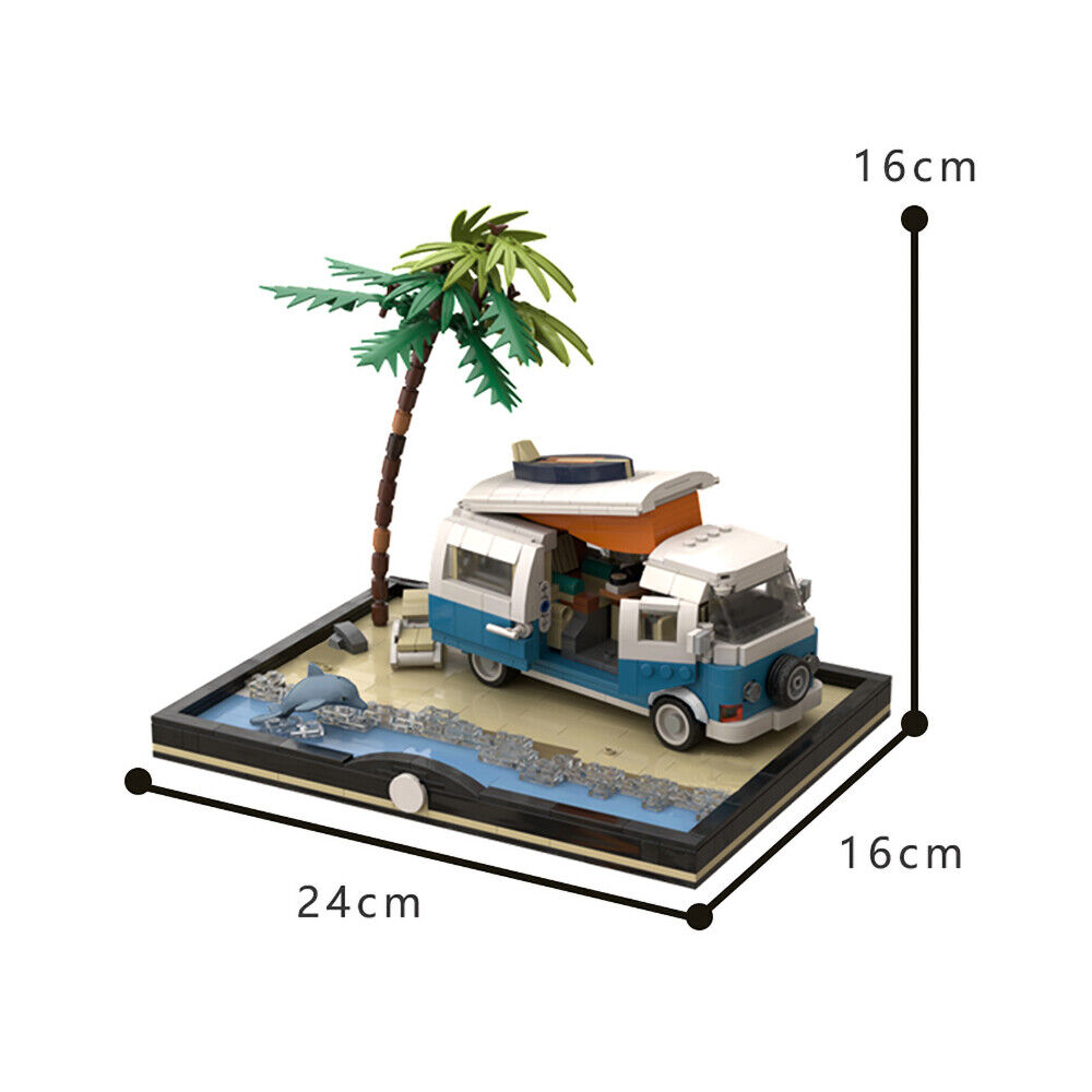 C7594 Small Camper with Interior and Beach Pedestal Scene 962 Parts-ZITIANYOUBUILD