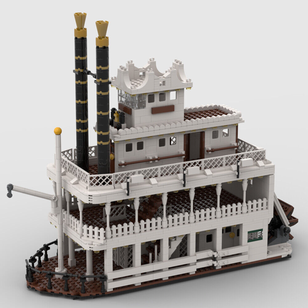 ZITIANYOUBUILD MOC-95203 Western Paddle Steamer Steamship Steamboat 1440 Parts-ZITIANYOUBUILD