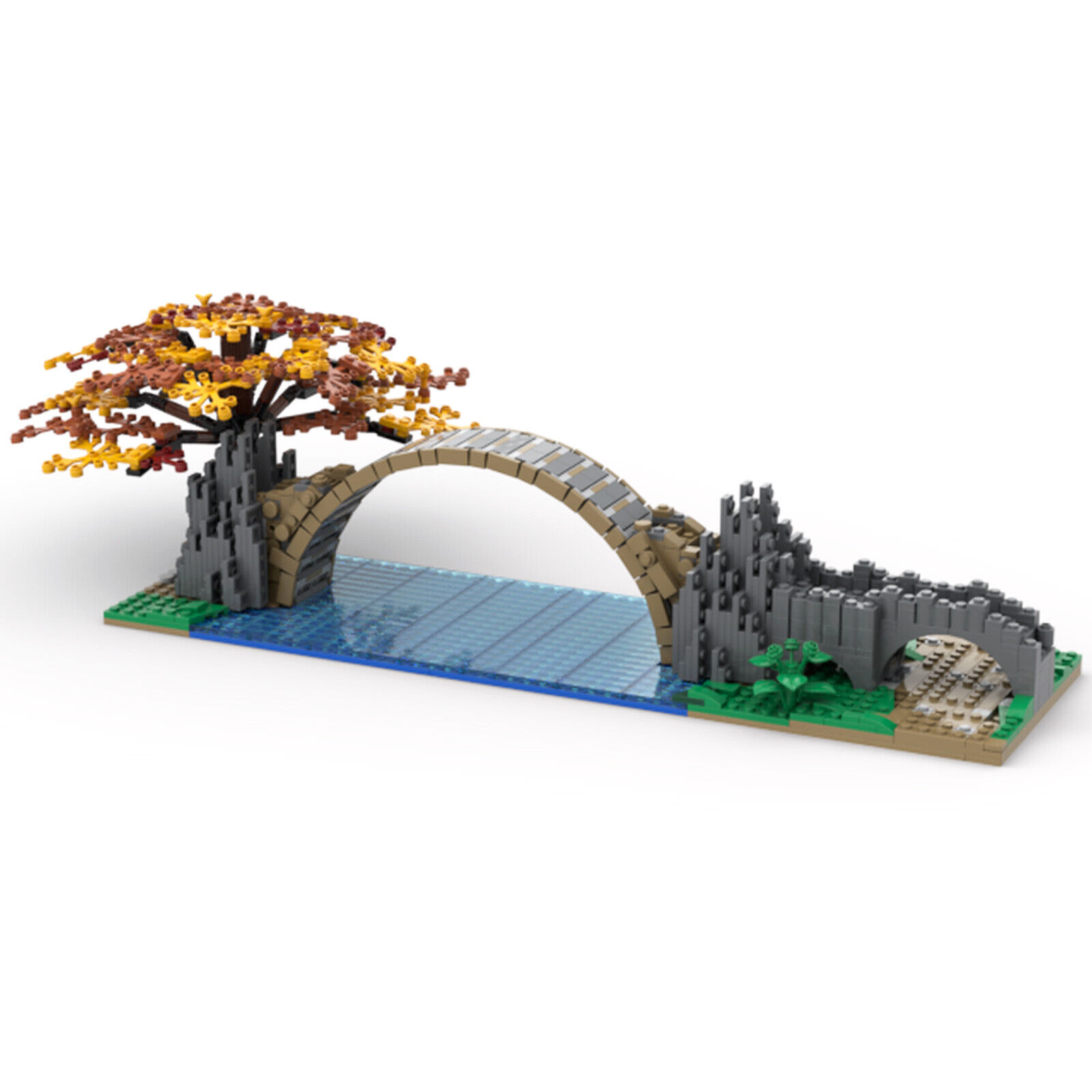 C6053 Bridge Architecture Model with Tree Building Toys 1012 Parts-ZITIANYOUBUILD