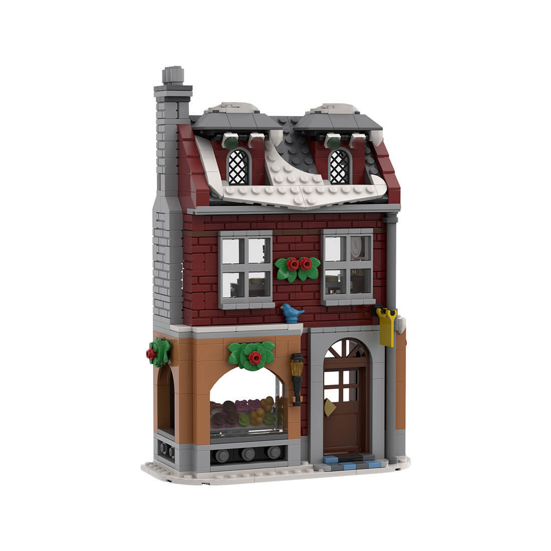 Custom MOC-154035 Winter Village : Main Street Bakery Building Blocks Set 621PCS