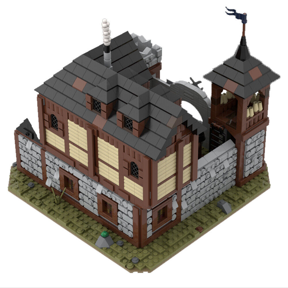 MOC-110112 Medieval Infantry Barracks 10.7 x 10.4 x 9.4 Inches 2450 Parts-ZITIANYOUBUILD