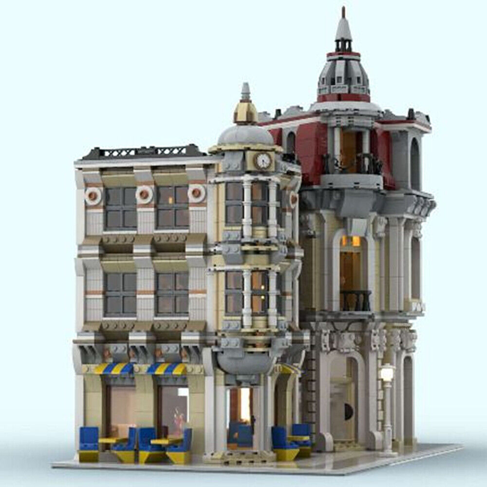 MOC-158545 2-in-1 Modular Corner Buildings Architecture with Interior 3971 Parts-ZITIANYOUBUILD