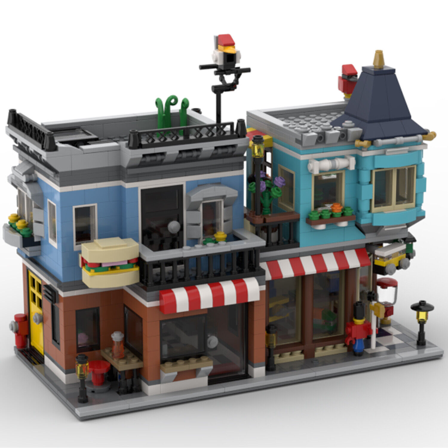 MOC-110502 Toy Shop and Deli with Interior for Modular Town 1424 Parts Gift-ZITIANYOUBUILD
