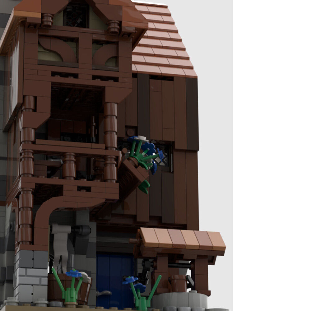 MOC-124797 Modular Shoemaker with Interior for Medieval Town 2570 Parts-ZITIANYOUBUILD