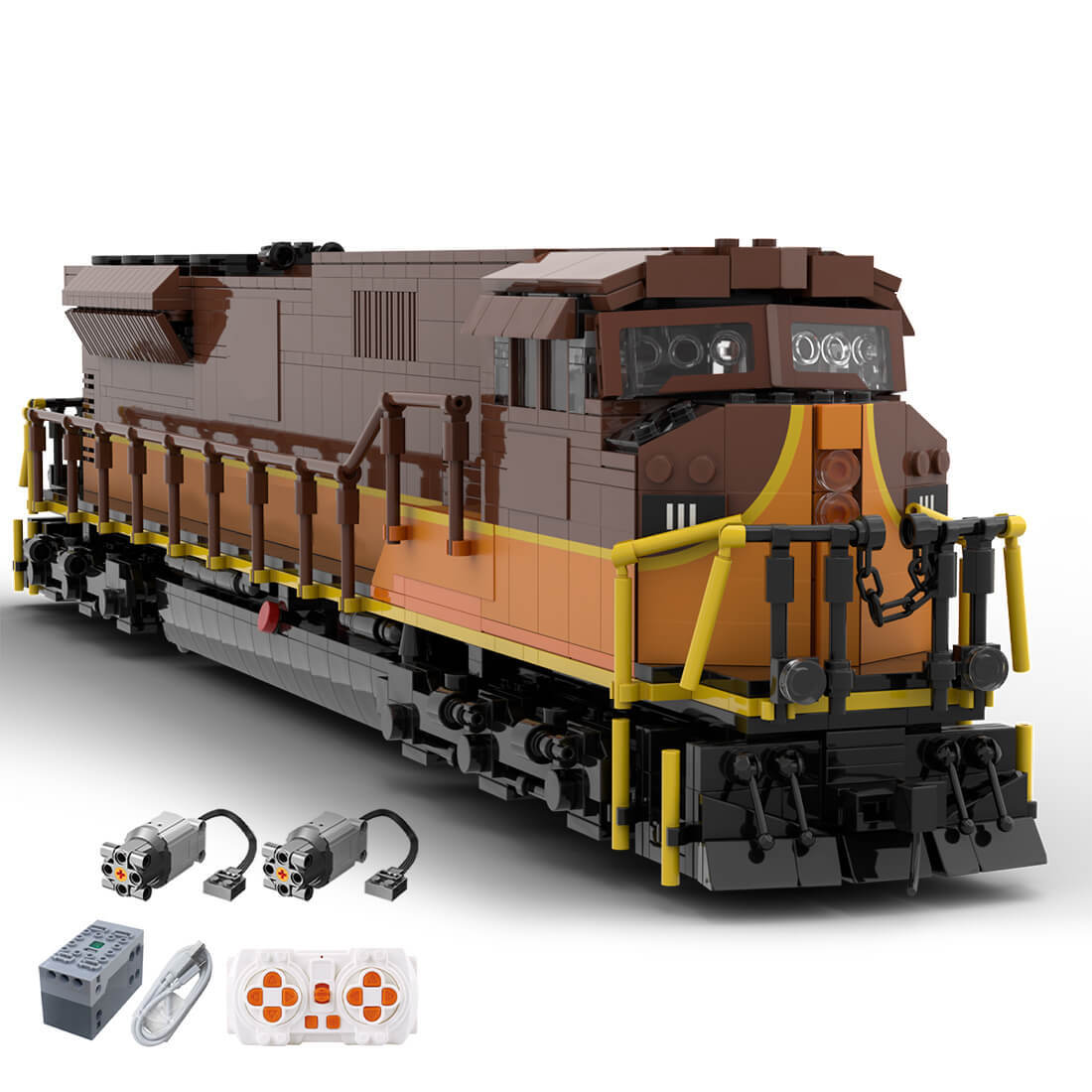 Custom MOC-127575 EMD SD90/43MAC Iowa Pacific Holdings Train Model 2243PCS