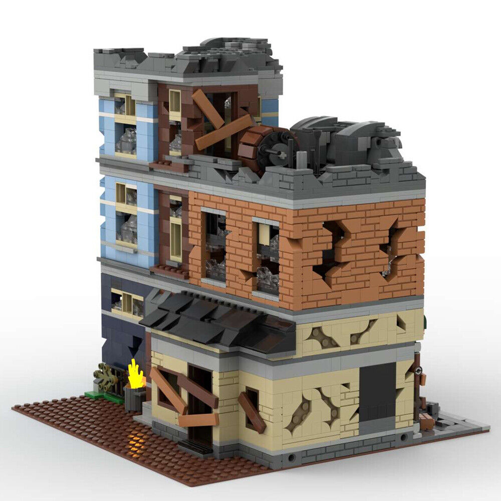 MOC-73392 Modular Destroyed Office with Pool Room / Barber Shop 2915 Parts-ZITIANYOUBUILD
