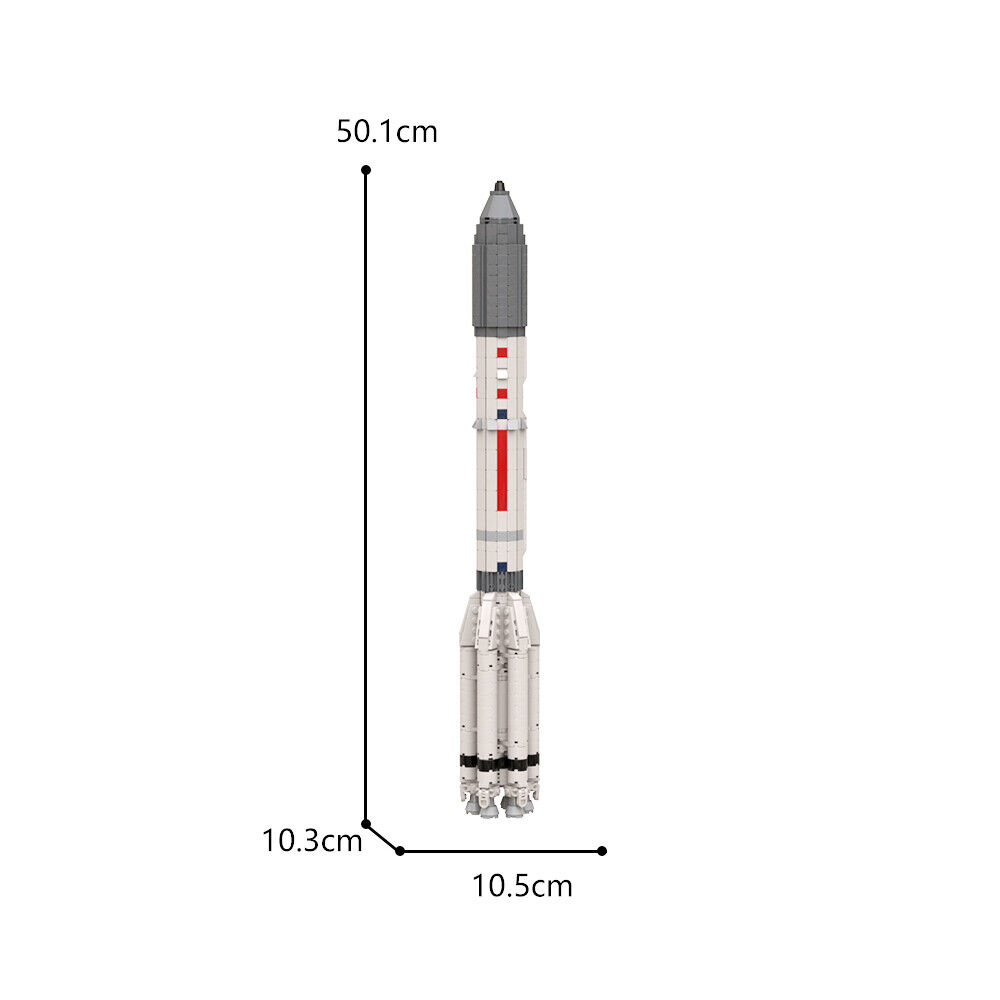 Custom MOC: C9178 M-Type Carrier Rocket 1:110 Saturn V Scale 794 Parts-ZITIANYOUBUILD