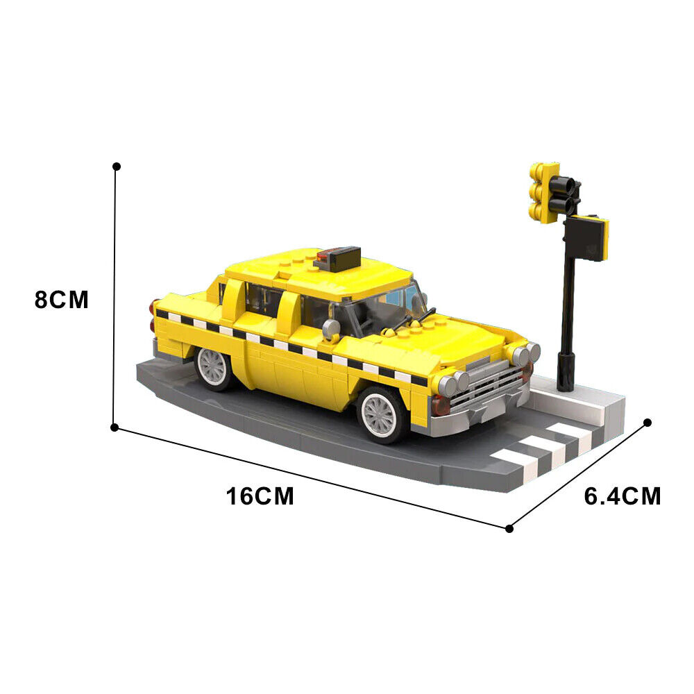 MOC-121497 Yellow Taxi with Base Building Toys Set for Collection 404 Parts-ZITIANYOUBUILD