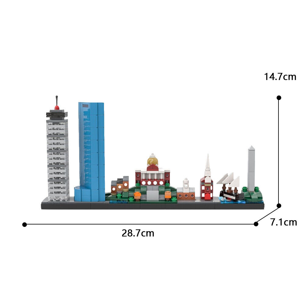 C7913 Boston Skyline Series City Skyline Architecture 455 Parts Creative Toys-ZITIANYOUBUILD