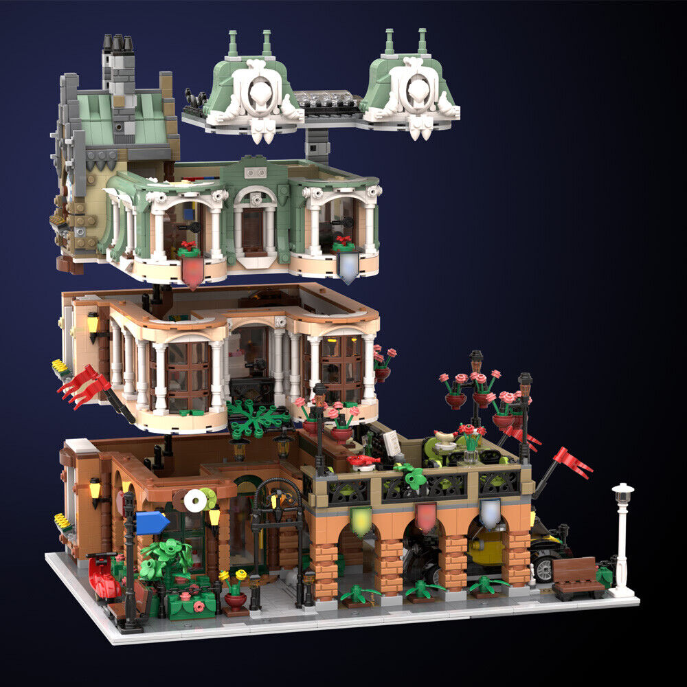 MOC-111728 Garden Palace Restaurant with Interior Modular Building 4552 Parts-ZITIANYOUBUILD