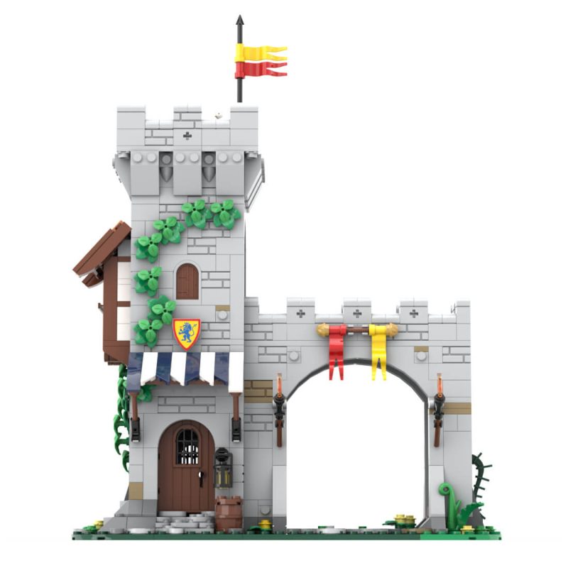 Custom MOC-204044 Lion Knight's Modular Town Gate Building Blocks Set (755PCS)