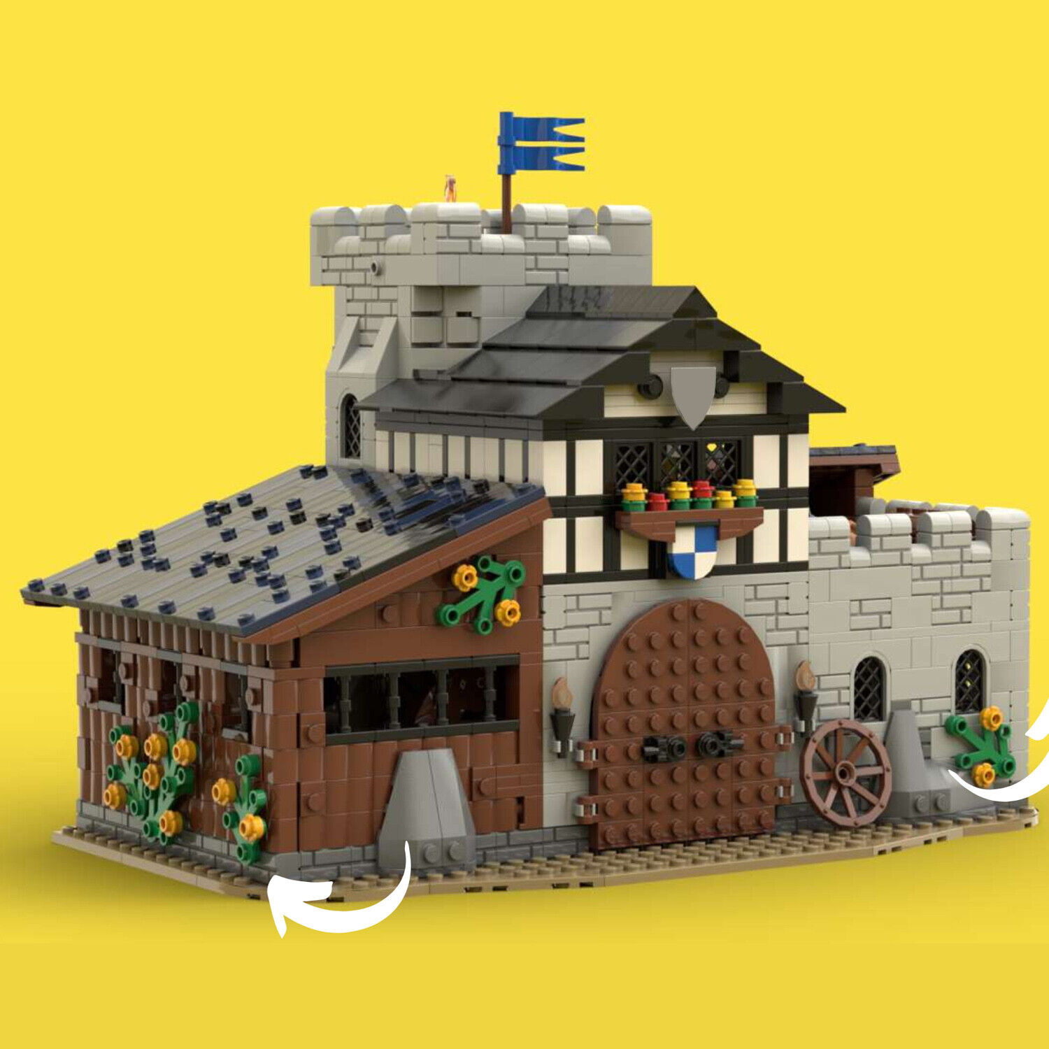 MOC-141494 Stable Model Buiding Toys Set Expansion for Castle 1526 Parts Gift-ZITIANYOUBUILD