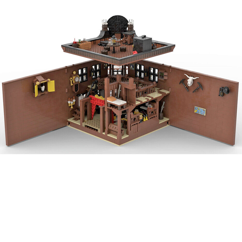 MOC-148787 Western Saloon Bar with Fully Interior 2300 Parts Building Toys Set-ZITIANYOUBUILD