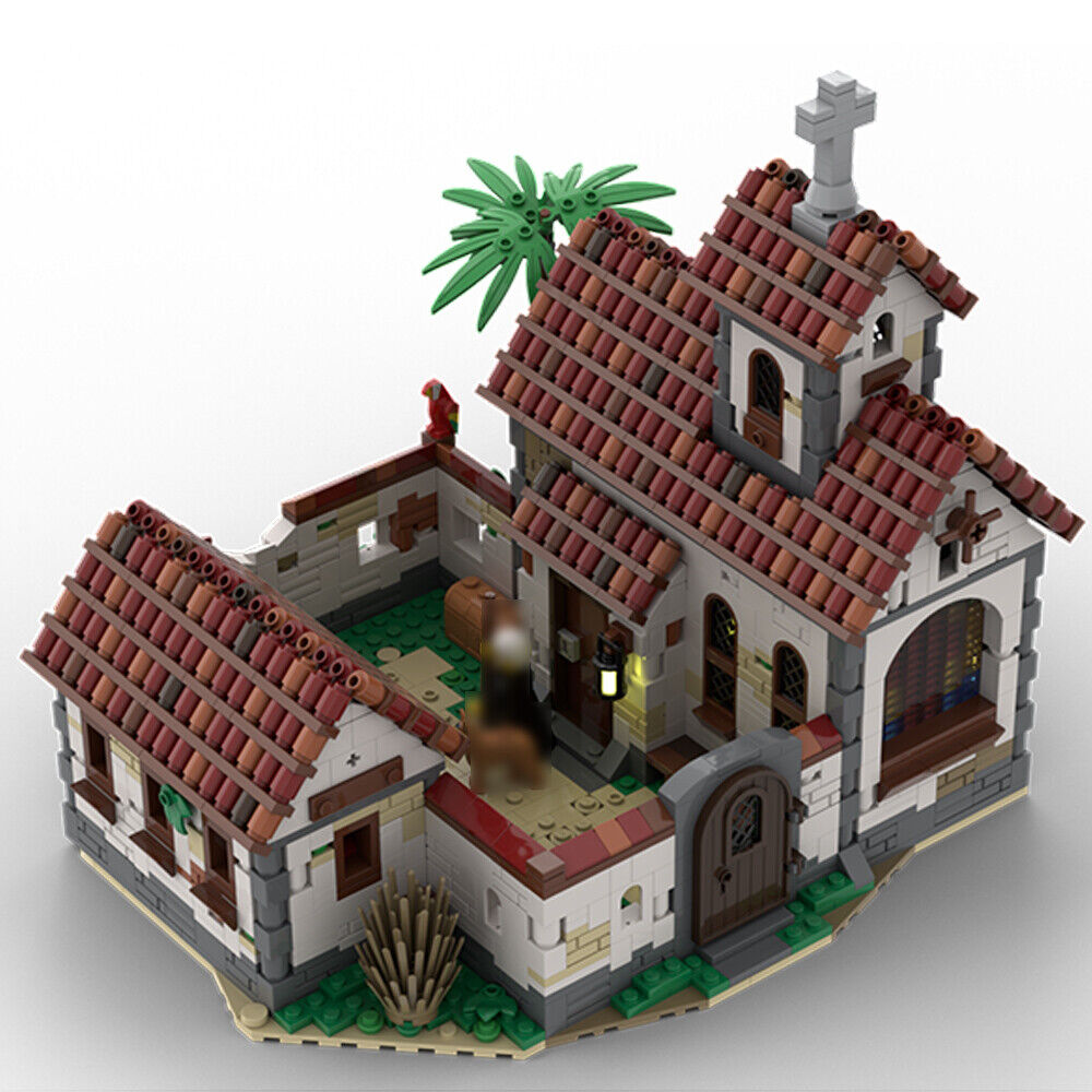 MOC-124309 Modular Church #3 with Interior for Pirates Series 2050 Parts-ZITIANYOUBUILD