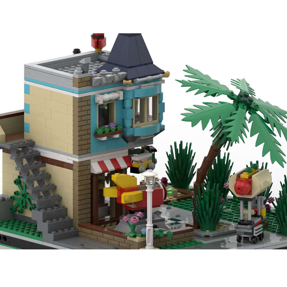 MOC-81592 Modular Building: Toy Store & Apartment Model with Interior 1229 Parts-ZITIANYOUBUILD