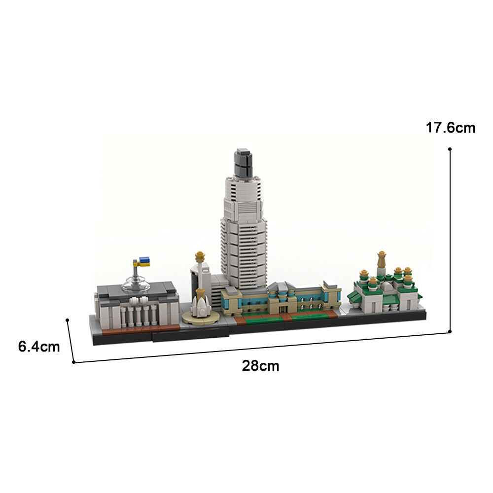 Custom MOC: C7807 CUSTOM Kyiv (Kiev) Skyline Architecture 569 Parts-ZITIANYOUBUILD