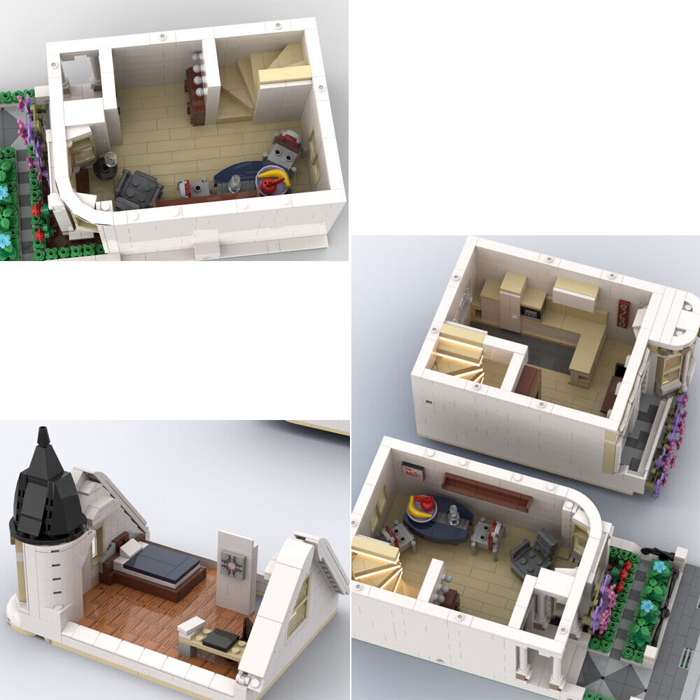 MOC-76402 Town House with Wisteria Plant Interior Modular Building 1943 Parts-ZITIANYOUBUILD