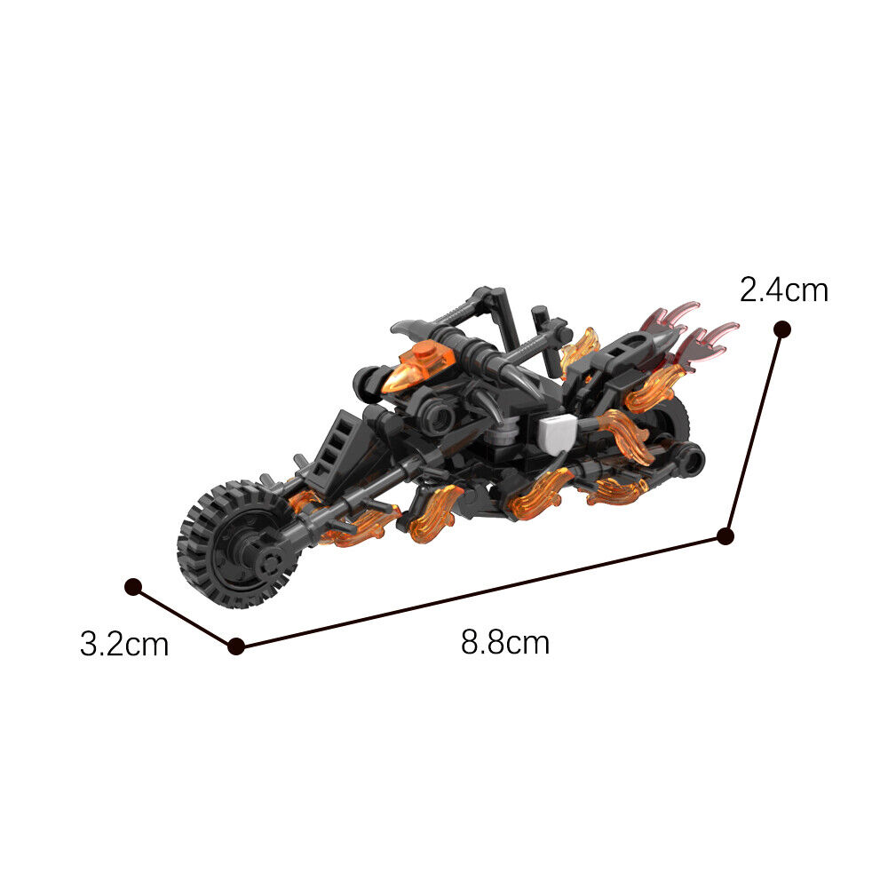 C7624 Fictional Motorcycle with Flames from Movie 111 Parts | for Collection-ZITIANYOUBUILD