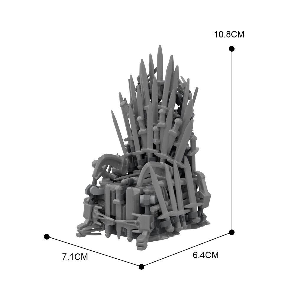ZITIANYOUBUILD Custom MOC: C7782 Throne made of iron Model Movie Scene 226 Parts-ZITIANYOUBUILD