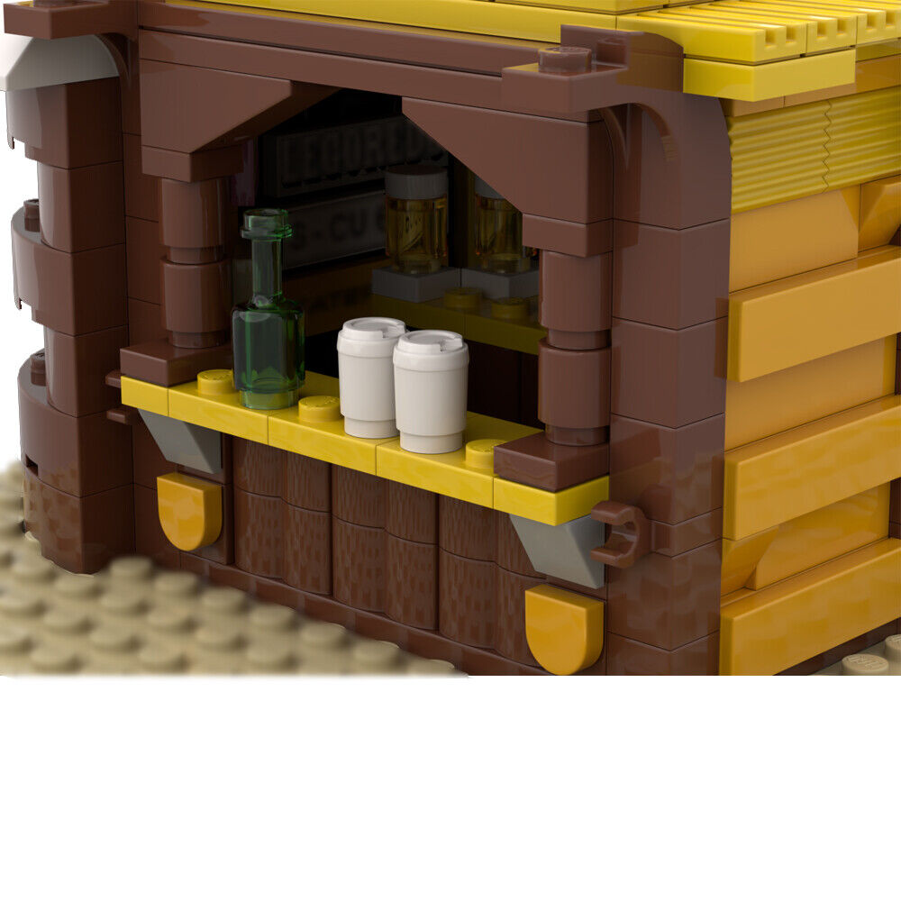MOC-111058 Beach Bar and Surf Shop with Barrel Tables and a Palm Tree 932 Parts-ZITIANYOUBUILD