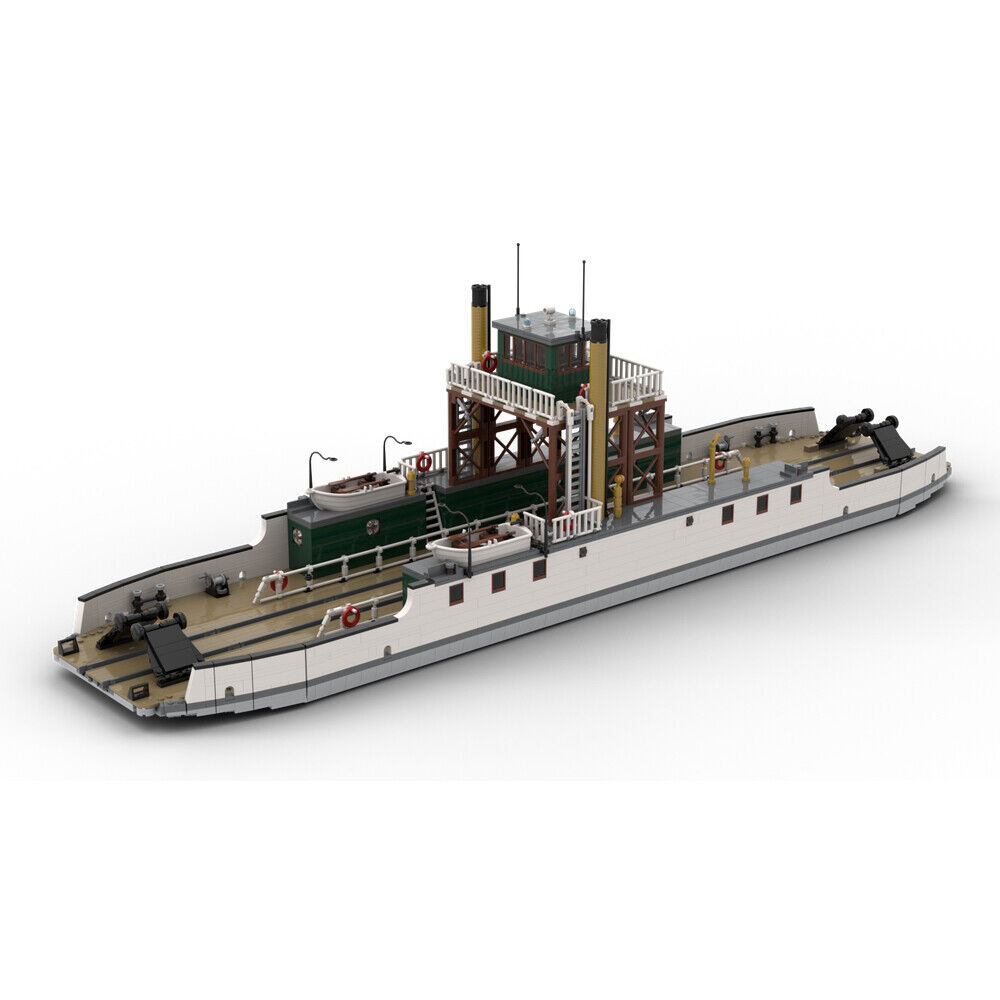 MOC-147686 Bigger Railroad Ferry Ship with Interior in the Cabin 3521 Parts-ZITIANYOUBUILD