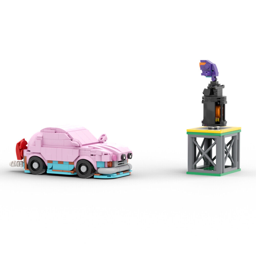 C9351 Pink Car Game Scene 420 Parts from Video Game Building Toys Gift-ZITIANYOUBUILD